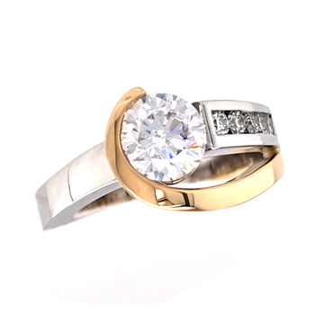 Diamond Half-Bezel Semi-Mount Ring